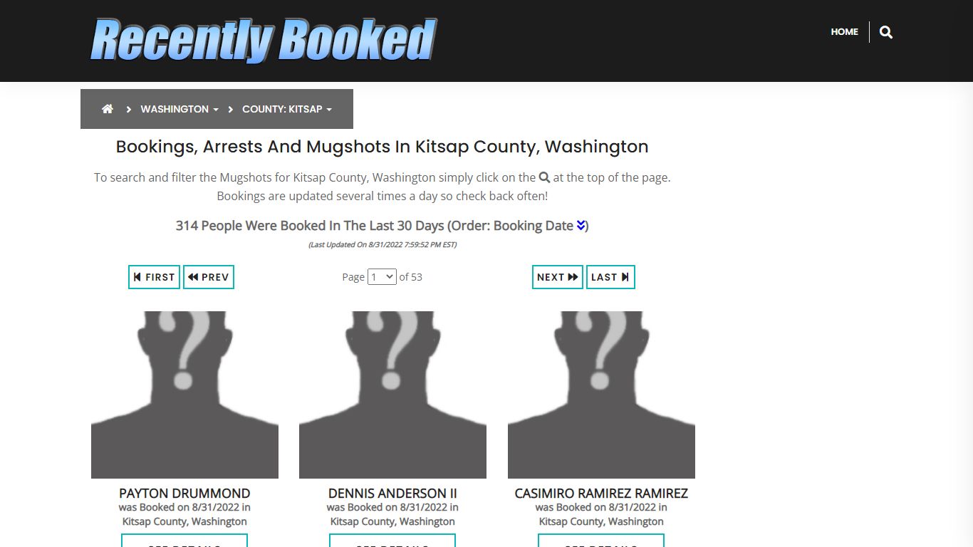 Bookings, Arrests and Mugshots in Kitsap County, Washington